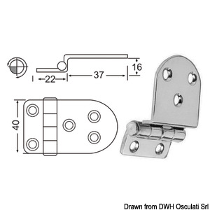 Cerniera a sbalzo 2 mm